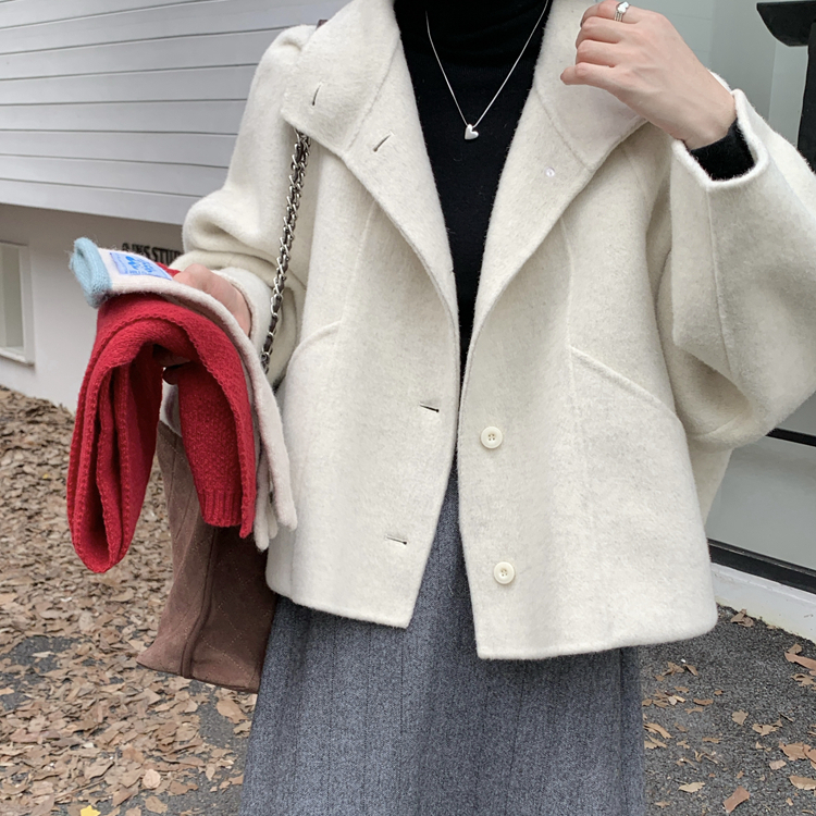 静茹女羊毛外套（含85.3绵羊毛）(含14.7兔绒)PMY16191-