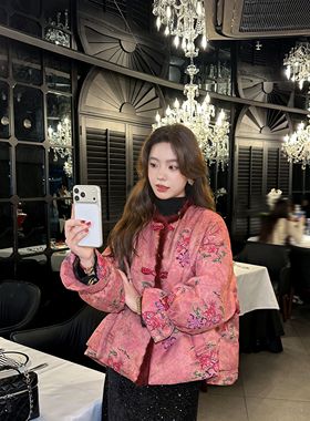 静茹新中式轻国风-貔貅人丝提花时尚保暖羽绒服外套MZF-26030