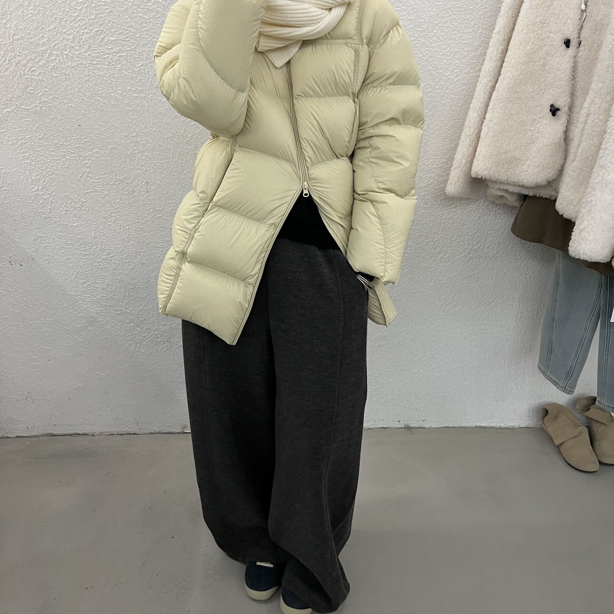 静茹冬上新中长款羽绒外套连帽保暖羽绒服外套c05361