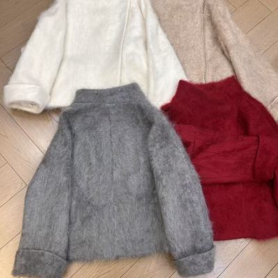 静茹家高货山羊绒侧扣韩系短外套羊毛外套（含94.9绵羊毛）37380