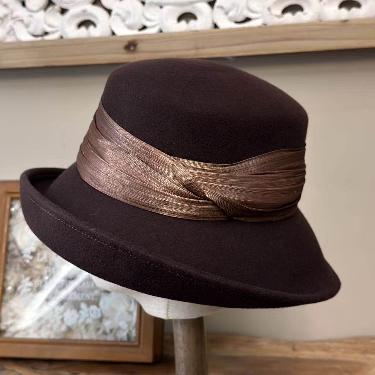 零点兰花秋冬季半卷边不规则绵羊毛呢帽子女士保暖优雅复古礼帽,服饰配件/皮带/帽子/围巾,帽子,淘宝优惠券,粉丝福利购,淘宝优惠卷