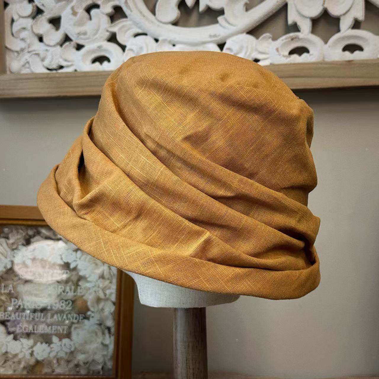 零点兰花春夏款短檐棉麻褶皱渔夫帽户外休闲百搭文艺遮阳防晒盆帽,服饰配件/皮带/帽子/围巾,帽子,淘宝优惠券,粉丝福利购,淘宝优惠卷