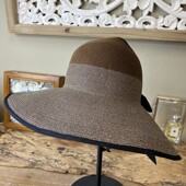 零点兰花春夏季 超大檐撞色遮阳防晒帽子女士大蝴蝶结空顶透气草帽