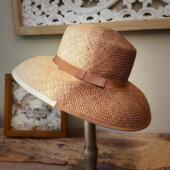 零点兰花春夏大檐宝草拼色草帽女士文艺复古太阳帽防晒遮阳帽子