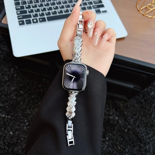 适用华为手表带fit4pro GT5麦穗闪钻gt4金属手环8/9/10腕带高级感