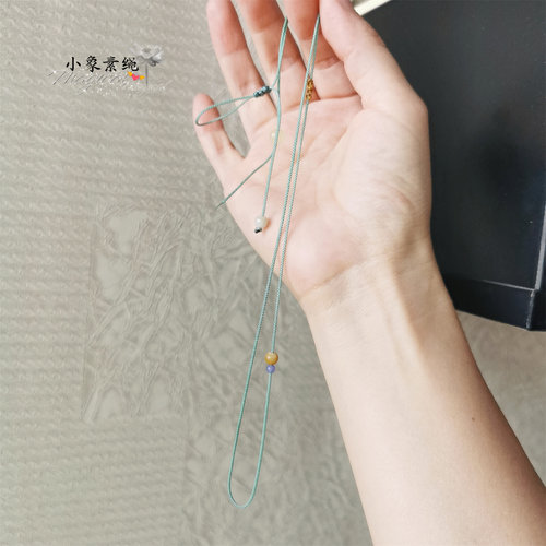 极其简约项链绳半成品可直接穿珠吊坠天珠男女挂脖编织绳1mm
