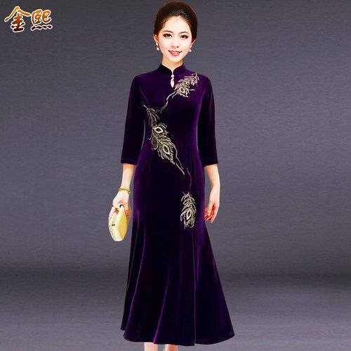 高贵中年女装连衣裙妈妈装礼服