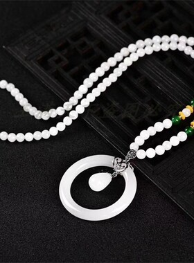 新疆羊脂玉白玉平安扣女款吊坠