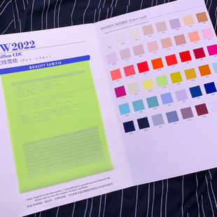 2022乔其纱仿真丝仿双绉双皱雪纺色卡本样册透薄内衬里布面料布料