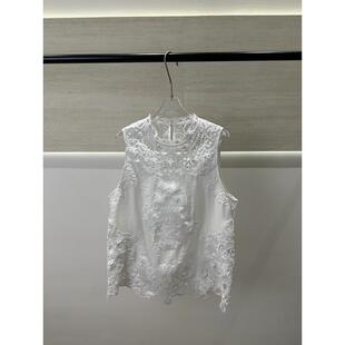 温柔显贵立体水溶刺绣镂空剪裁宽松马甲