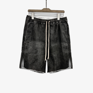 男女暗黑风2024RO新款工装五分裤下摆开叉正常裆休闲时尚夏季裤子