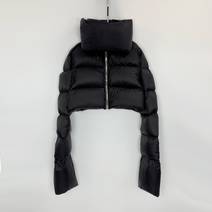 RO风暗黑秀场款 子夸张围脖开口男女高品质面包羽绒服 超长袖