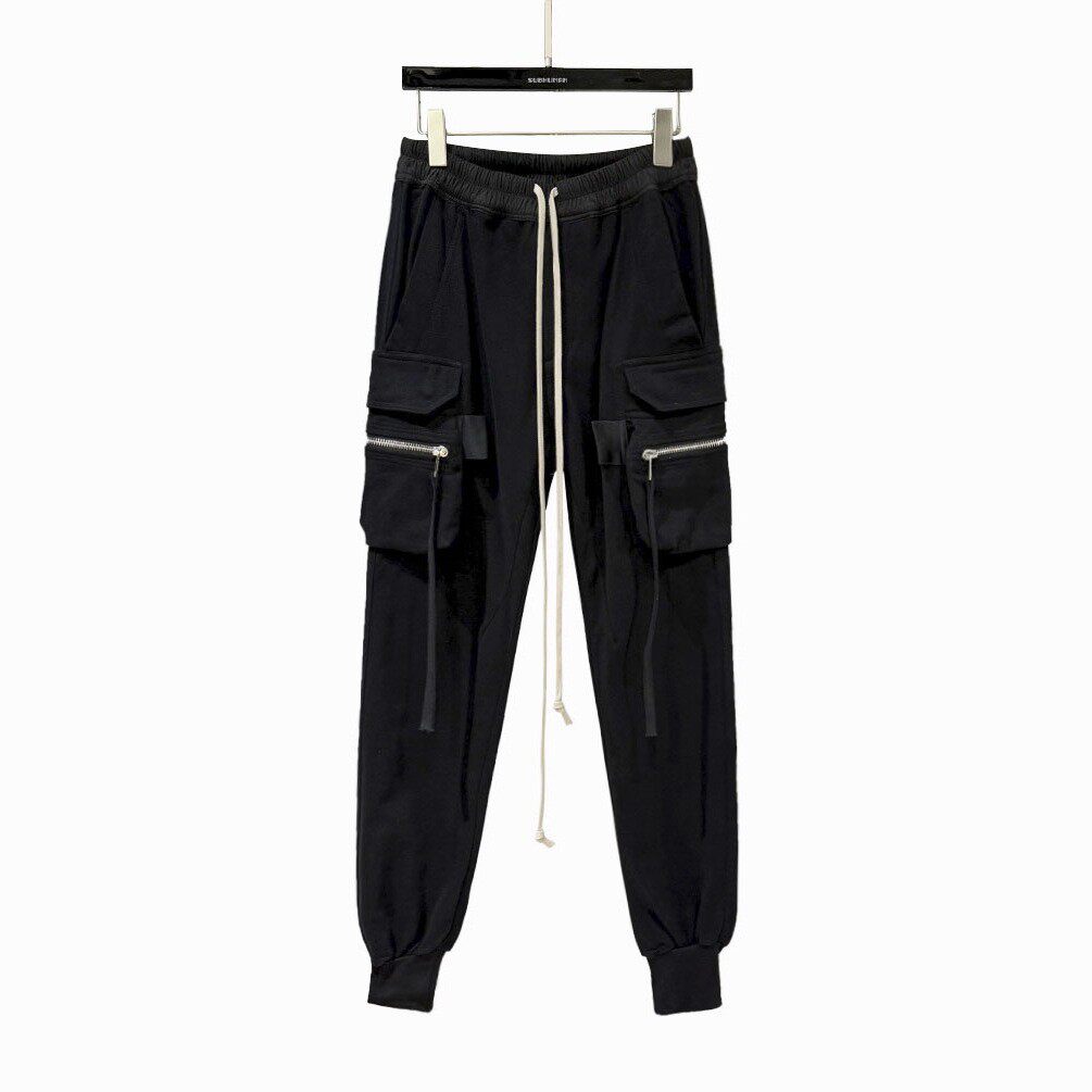 暗黑RO风格多口袋炮弹工装机车纯棉针织束口修身百搭休闲裤子男潮