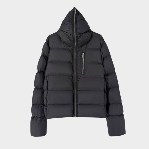 加厚鹅绒服男冬季新款拉链连帽保暖羽绒外套设计感暗黑风羽绒夹克