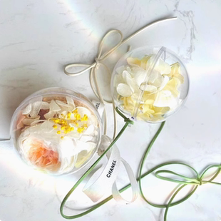 亚克力球空心礼盒球壳透明球塑料球罩可开合吊挂球花束装饰圣诞球