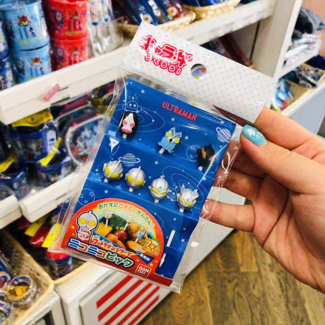 日本儿童宝宝奥特曼m78商店卡通水果叉水果签便当装饰签餐具现货