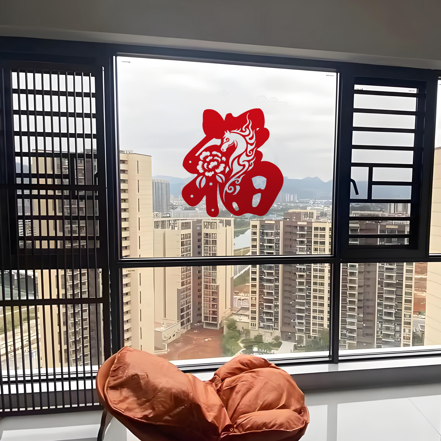 马年春节窗花剪纸LOGO定制