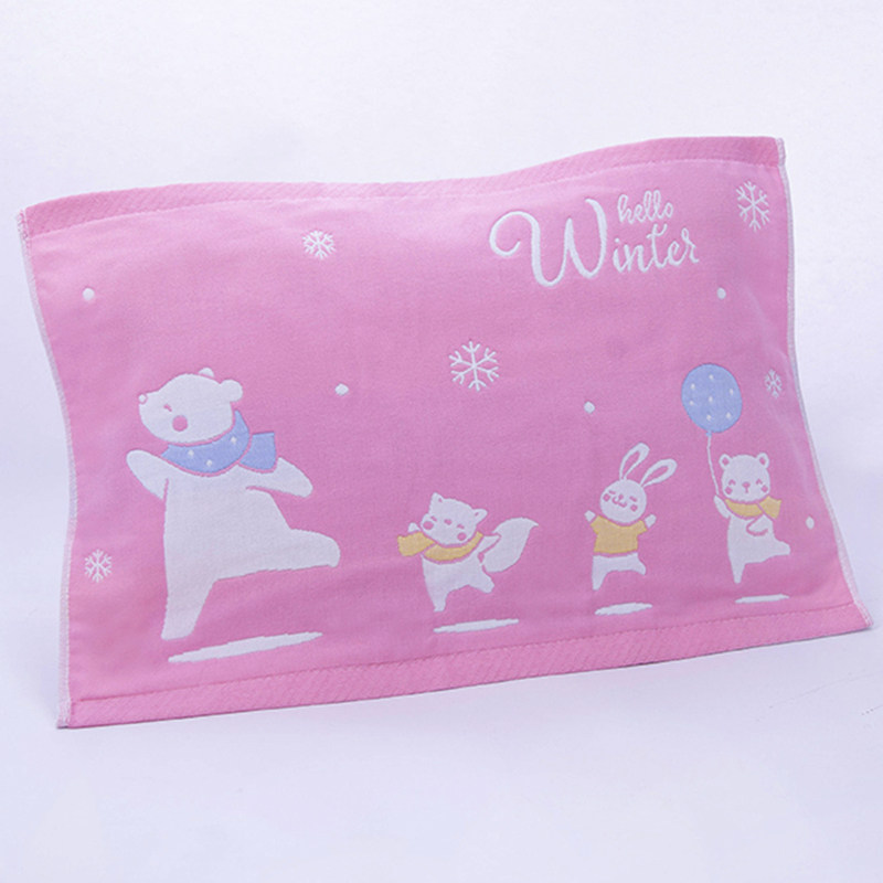 一条纯棉卡通儿童小孩枕巾 纱布柔软透气 幼儿园宝宝小号中号包邮