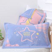 两条装 三层纱布纯棉枕巾涤棉布艺结婚回礼大红吸水枕头巾一对装