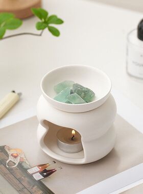 北欧分体式陶瓷香薰炉可干烧精油加热炉多功能温茶炉融蜡炉