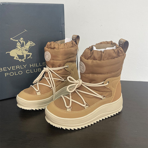 厚底棉鞋增高户外羊毛防寒靴子