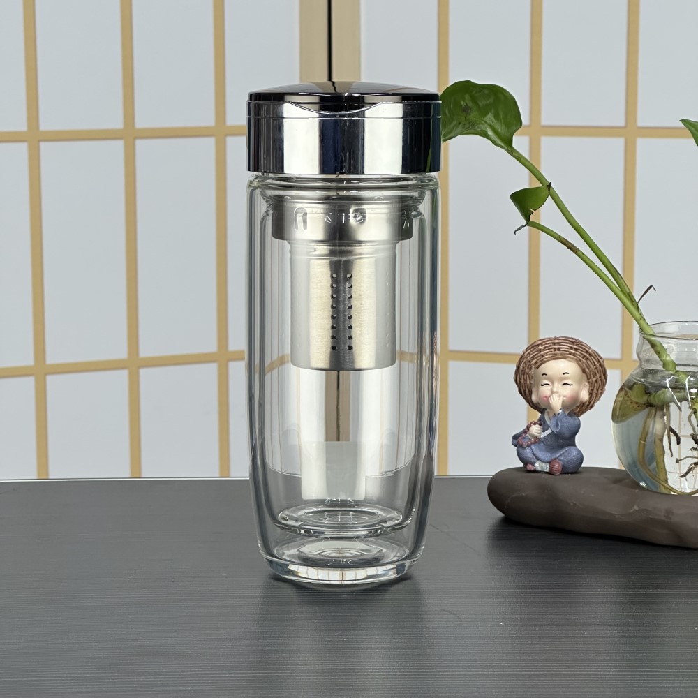 恒路双层玻璃杯男士便携商务车载玻璃杯