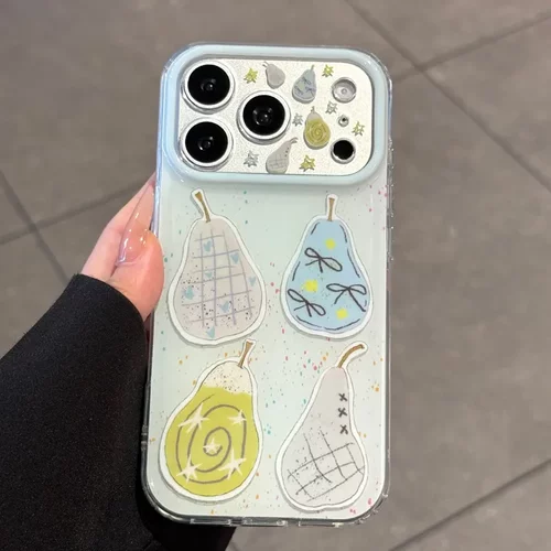 创意梨子适用苹果17promax手机壳新款iPhone16保护套15pro全包防