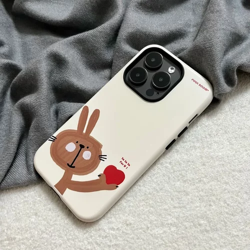 爱心小兔适用苹果17promax卡通可爱iPhone16pro镜头全包15新款1