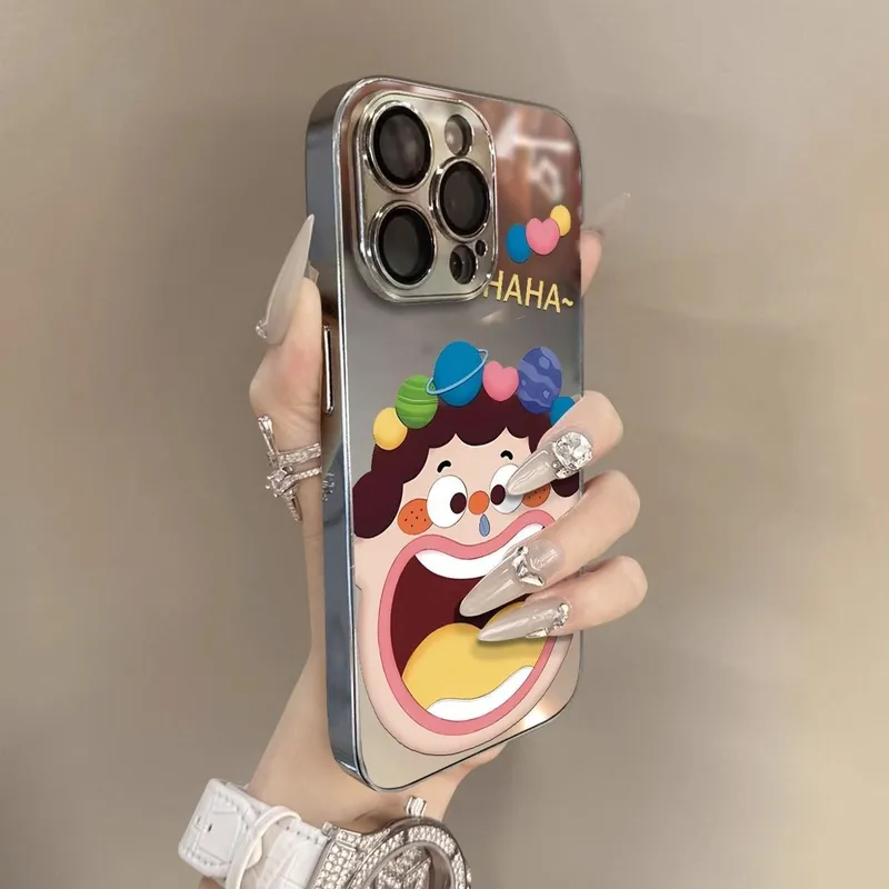 大嘴小丑适用苹果16promax手机壳新款iphone1 5电镀保护套新款