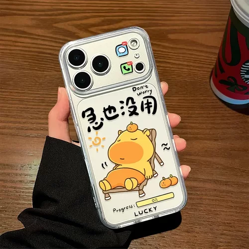水豚噜噜适用苹果17手机壳iphone16promax卡通15plus新款14全包13