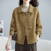 宽松显瘦双面绒羊毛大衣女中年女装 2025秋冬新款 韩版 羊毛呢子外套