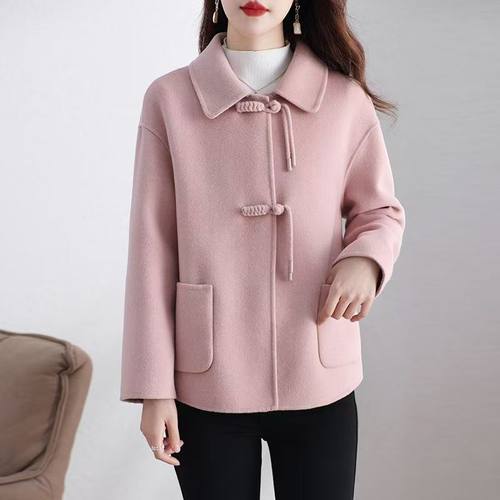 羊毛双面绒短款新中式盘扣