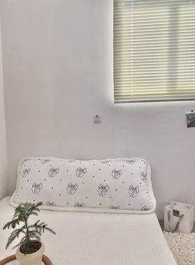 可爱蝴蝶结短绒大靠背女孩床上床头靠枕抱枕柔软双人枕可拆洗