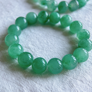 精品纯天然原矿非洲翠独龙玉高冰飘花起胶大珠子手串12.8