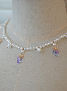 原创施家珍珠琉璃水女项链