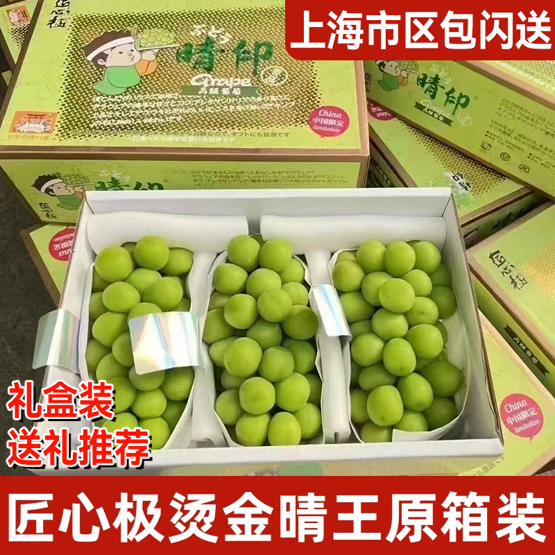 日本引进品种匠心极晴王葡萄脆甜烫金晴王葡萄超大果特级果礼盒