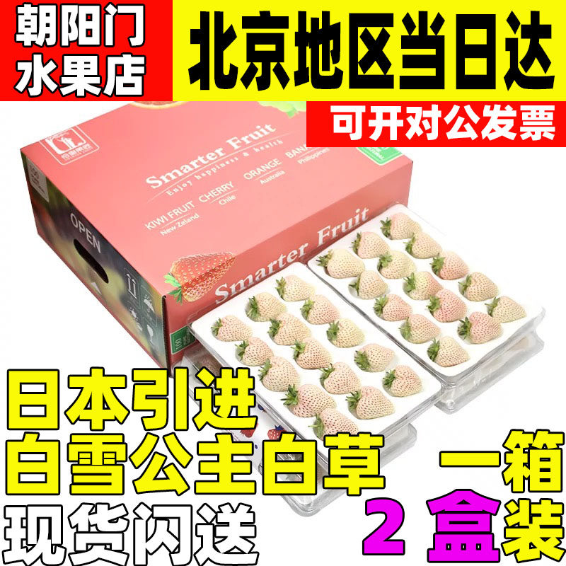 日本水果新鲜草莓现摘白色公主
