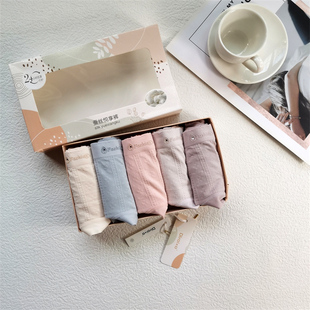 曼娜2357舒适桑蚕丝底档裸氨无缝收腹提臀高弹女士三角裤五色盒装