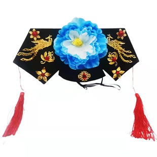 还珠格格帽子舞台表演头饰大人同款旗头宫廷宫女搞怪接亲道具发箍