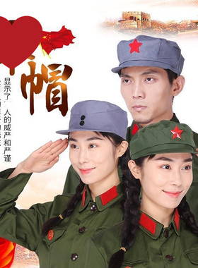 老式帽户外舞台国民风灰色八角帽