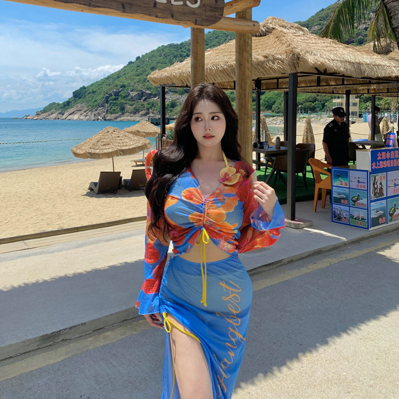 大码度假风泳衣女高级感微胖mm长裙比基尼泰式韩系2026新款泡温泉