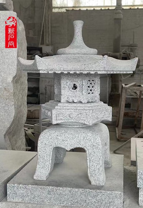 石灯笼六角雪见丸雪见日本矮日式庭院石雕石灯日式石灯笼音箱