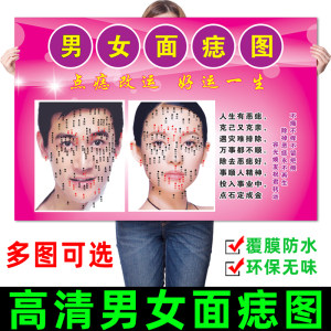 男女脸部祛斑去痣挂图美容院海报