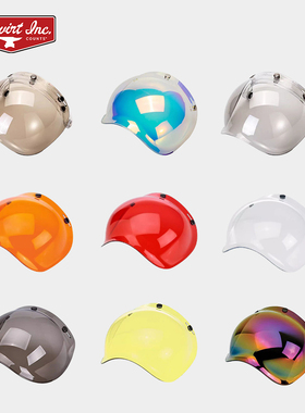 正品现货BVT哈雷机车骑士复古头盔泡泡镜三扣式风镜多款镜片