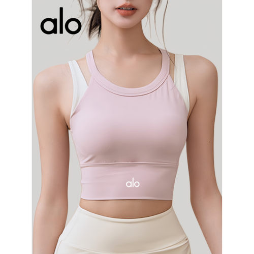 AIo假两件运动背心瑜伽服上衣女