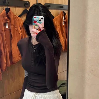 lulu长袖亨利衫HoldTigh女士T恤