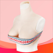 女主播假乳房男士 高领短款 义乳cos仿真硅胶假胸男用变装 伪娘用品