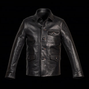 海盗出品1930 Brakeman Coat司闸员皮衣日本栎木植鞣茶芯马皮