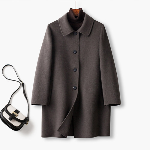 洋气双面羊绒大衣妈妈羊毛呢外套