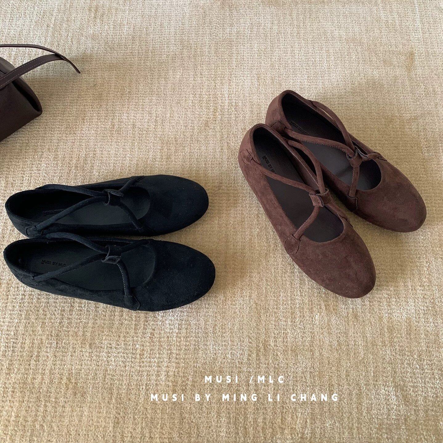 2026春季新款复古通勤玛丽珍鞋女百搭绒面绑带平底一脚蹬浅口单鞋,女鞋,浅口单鞋,淘宝优惠券,粉丝福利购,淘宝优惠卷